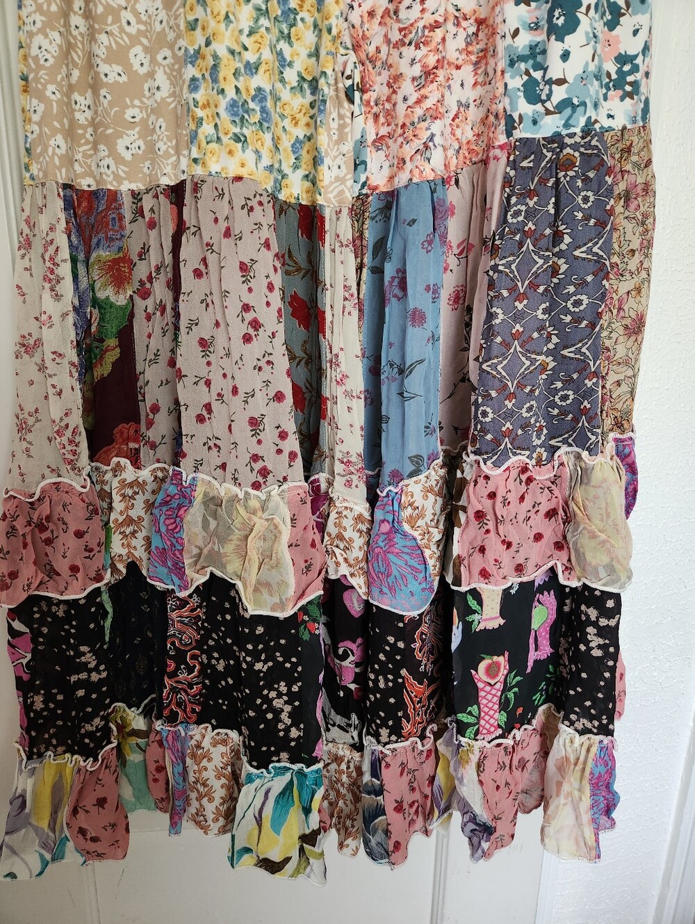 Young Threads Patchwork Tiered Boho Pants - Picture 2 of 10